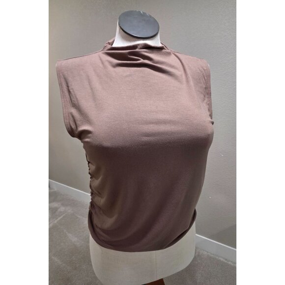Old Navy XL Tall Sleeveless Ruched Side Top Brown - Picture 1 of 6